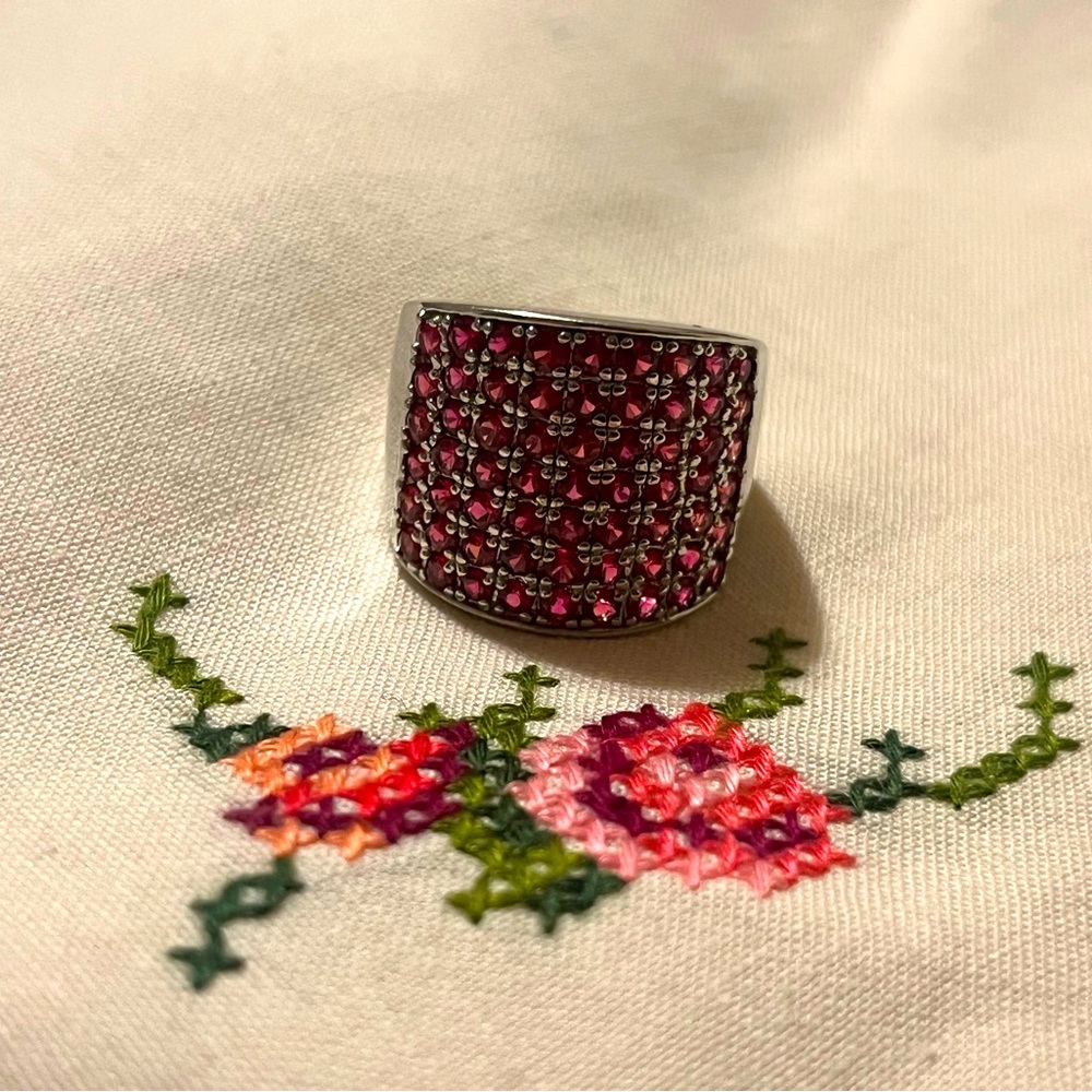 Red Ruby 925 silver ring size 8